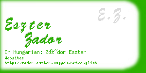 eszter zador business card